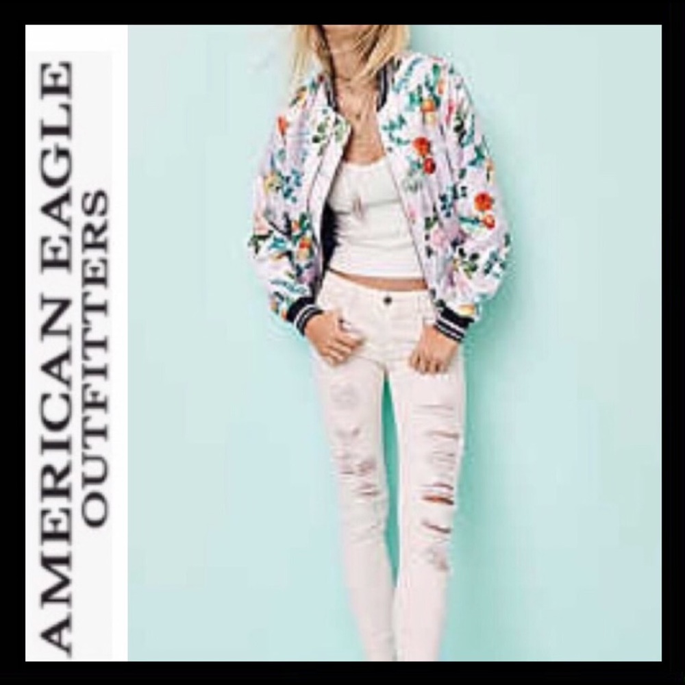 AEO Reversible Satin Bomber Jacket